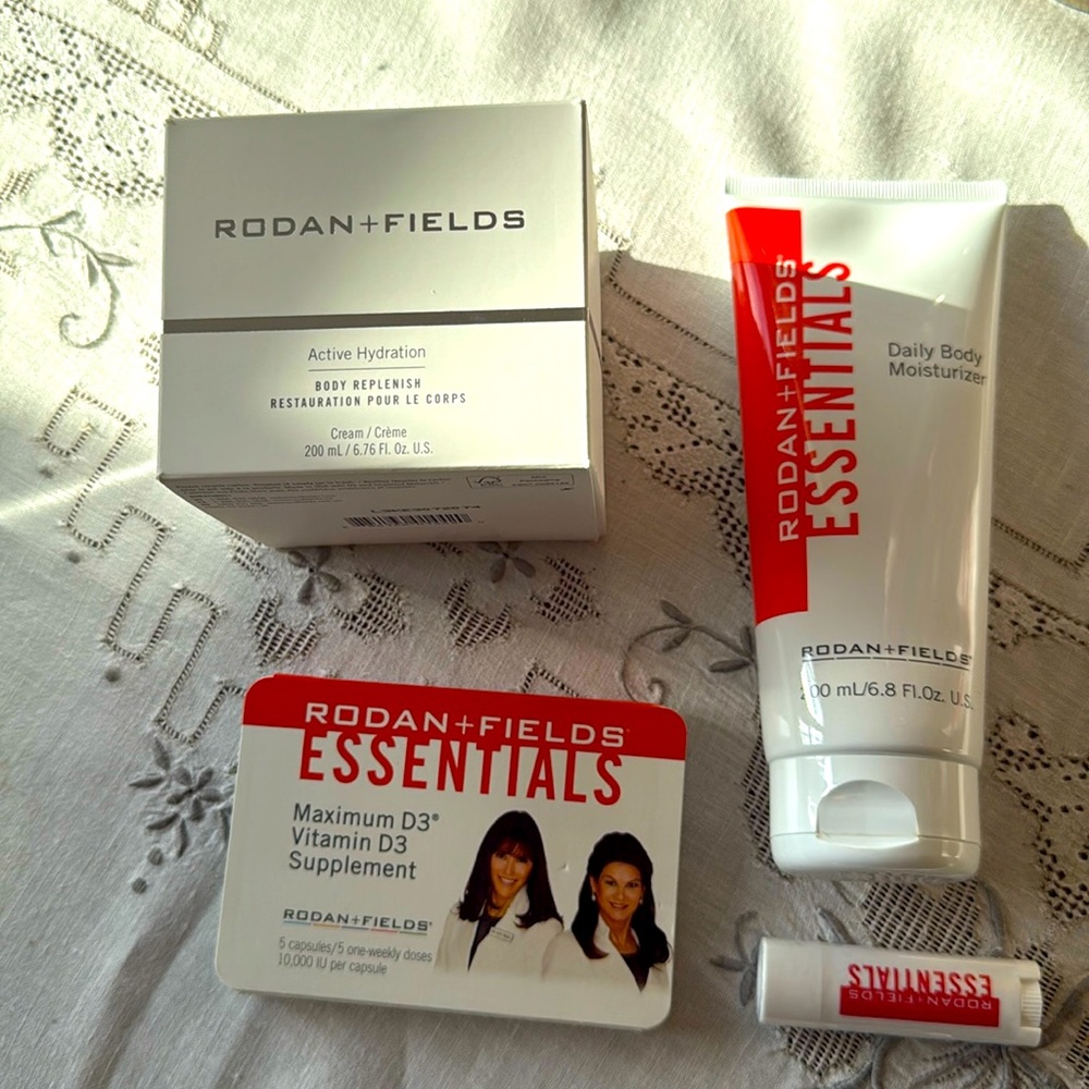 Bundle of Rodan+Fields products: Active hydration, Daily Body Moisturizer etc.